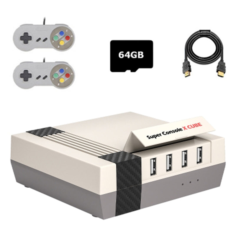 KINHANK Super Console X Cube HD Retro Game Console Classic Mini Video Games with 64GB Card, 2 Wired Controllers (EU Plug) KINHANK Super Console X Cube HD Retro Game Console Classic Mini Video Games with 64GB Card, 2 Wired Controllers (EU Plug)